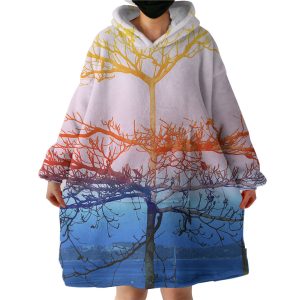Beautiful Color Big Tree Hoodie Wearable Blanket WB0140