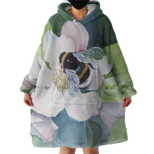 Bee Sucking Flower Mites Hoodie Wearable Blanket WB0206