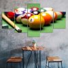 Billiards Balls Cue Stick Sports Game 5 Piece Five Panel Wall Canvas Print Modern Art Poster Wall Art Decor