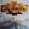 Bitcoin Crypto Money Cryptocurrency Markets 5 Piece Five Panel Wall Canvas Print Modern Art Poster Wall Art Decor