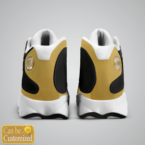 Black And Yellow Lion Jesus Custom Name Air Jordan 13 Shoes 3