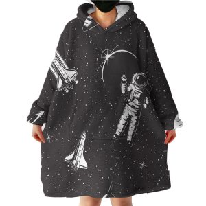 Black Astronaut Hoodie Wearable Blanket WB1325