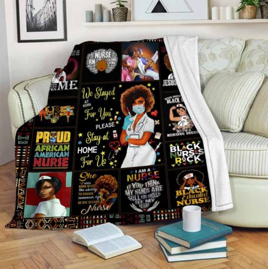 Black Educate Nurse Fleece Blanket Sherpa Blanket Gift For Nurse 1
