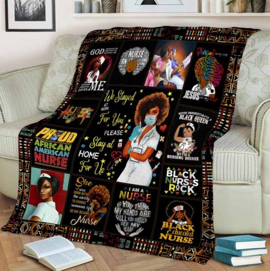 Black Educate Nurse Fleece Blanket Sherpa Blanket Gift For Nurse