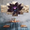 Black Lotus Flower Magic 5 Piece Five Panel Wall Canvas Print Modern Art Poster Wall Art Decor