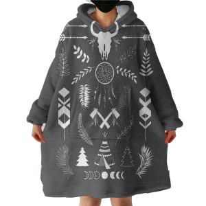 Black Nation Dream Catcher Hoodie Wearable Blanket WB0813