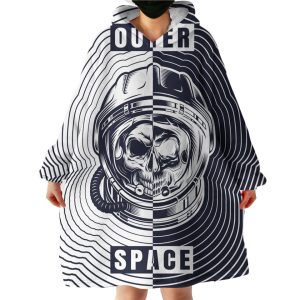 Black Skull Astronaut Hoodie Wearable Blanket WB1268