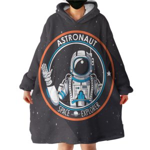 Black & White Astronaut Hoodie Wearable Blanket WB1287
