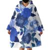 Blue Flowers Hoodie Wearable Blanket WB1547