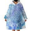 Blue Mandala Hoodie Wearable Blanket WB1665