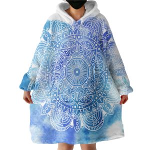 Blue Mandala Hoodie Wearable Blanket WB1665