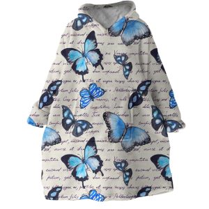 Blue Monarch Letter Hoodie Wearable Blanket WB2011