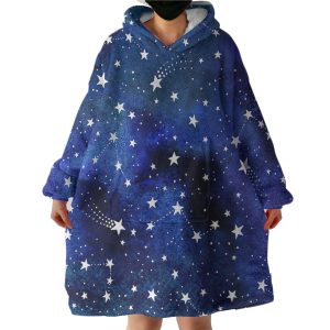 Blue Tint Galaxy Stars Hoodie Wearable Blanket WB0120