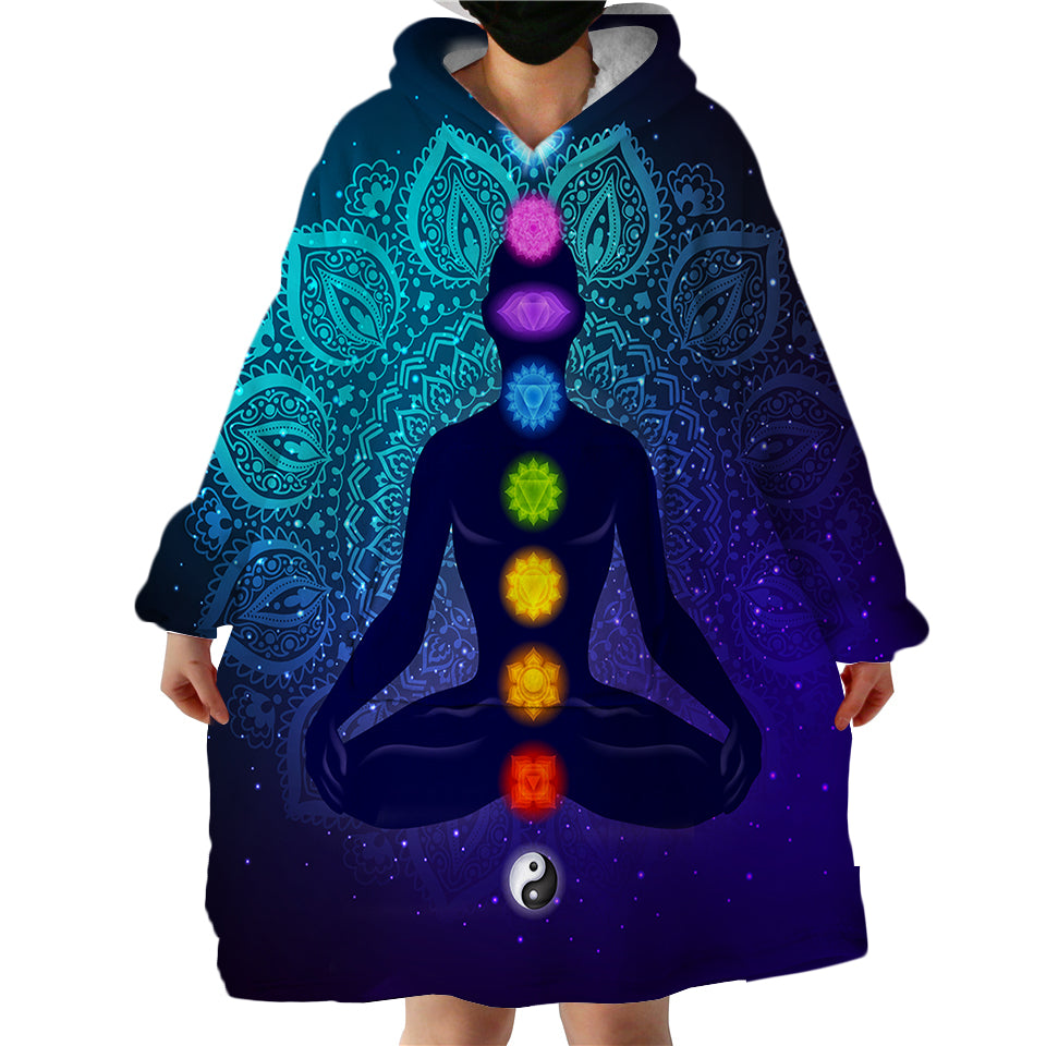 Body-Chakras-Hoodie-Wearable-Blanket-WB1517 Body Chakras Hoodie Wearable Blanket WB1517