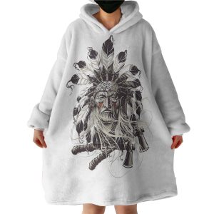 Bohemian Men Fighter Hoodie Wearable Blanket WB0486