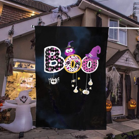 Boo Halloween Costume Spiders Ghosts Personalized Garden Flag House Flag Double Sided Home Design Outdoor Porch