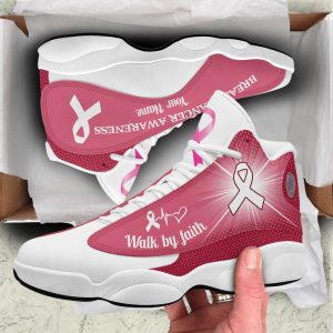 Breast Cancer Awareness Walk By Faith Custom Name Air Jordan 13 Shoes 1