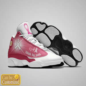 Breast Cancer Awareness Walk By Faith Custom Name Air Jordan 13 Shoes 3