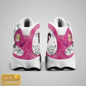 Breast Cancer Boo Pink Halloween Custom Name Air Jordan 13 Shoes 4