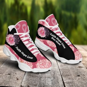Breast Cancer Faith Hope Love Custom Name Air Jordan 13 Shoes 1
