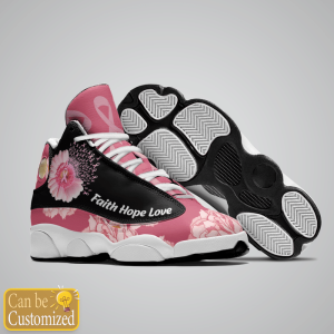 Breast Cancer Faith Hope Love Custom Name Air Jordan 13 Shoes 3