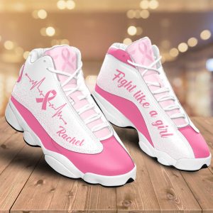 Breast Cancer Fight Like A Girl Custom Name Air Jordan 13 Shoes 1