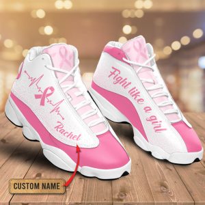 Breast Cancer Fight Like A Girl Custom Name Air Jordan 13 Shoes