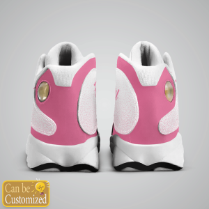 Breast Cancer Fight Like A Girl Custom Name Air Jordan 13 Shoes 4