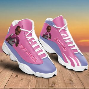 Breast Cancer Fight Like A Girl Purple Custom Name Air Jordan 13 Shoes 1