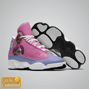 Breast Cancer Fight Like A Girl Purple Custom Name Air Jordan 13 Shoes 3