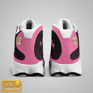 Breast Cancer In October We Wear Pink Custom Name Air Jordan 13 Shoes 4