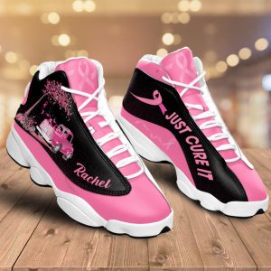 Breast Cancer Just Cure It Custom Name Air Jordan 13 Shoes 1