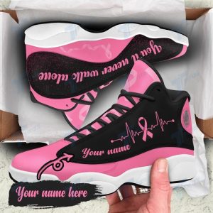 Breast Cancer Never Walk Alone Custom Name Air Jordan 13 Shoes 1