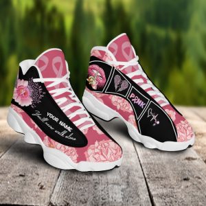 Breast Cancer YouLl Never Walk Alone Flower Custom Name Air Jordan 13 Shoes 1
