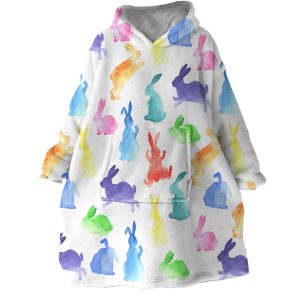 Bunny Shapes Hoodie Wearable Blanket WB1649 1 Bunny Shapes Hoodie Wearable Blanket WB1649 1