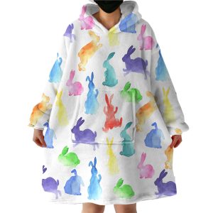 Bunny Shapes Hoodie Wearable Blanket WB1649