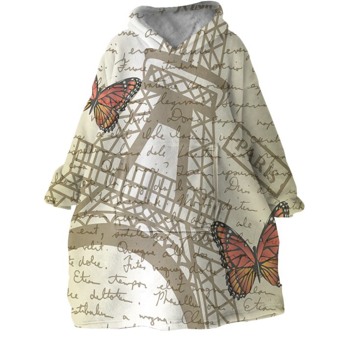 Butterfly Letter Hoodie Wearable Blanket WB1647 1