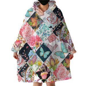 Butterfly Tiles Hoodie Wearable Blanket WB1945