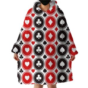 Card Suits Hoodie Wearable Blanket WB1655