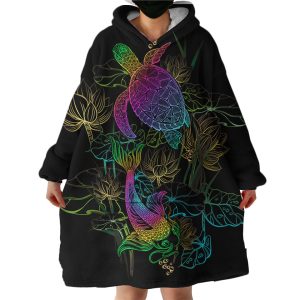 Carp & Turtle Hoodie Wearable Blanket WB1608