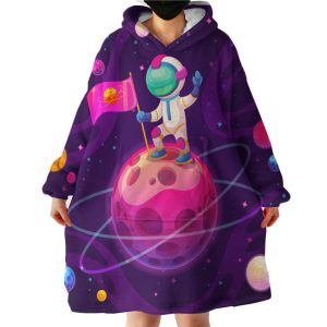 Cartoon Astronaut Hoodie Wearable Blanket WB0837