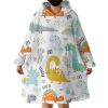 Cartooned Dino Hoodie Wearable Blanket WB2029