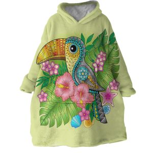 Cartooned Toucan Hoodie Wearable Blanket WB2038 1