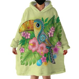 Cartooned Toucan Hoodie Wearable Blanket WB2038