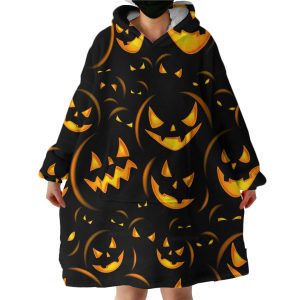 Carved Pumpkins Hoodie Wearable Blanket WB1707