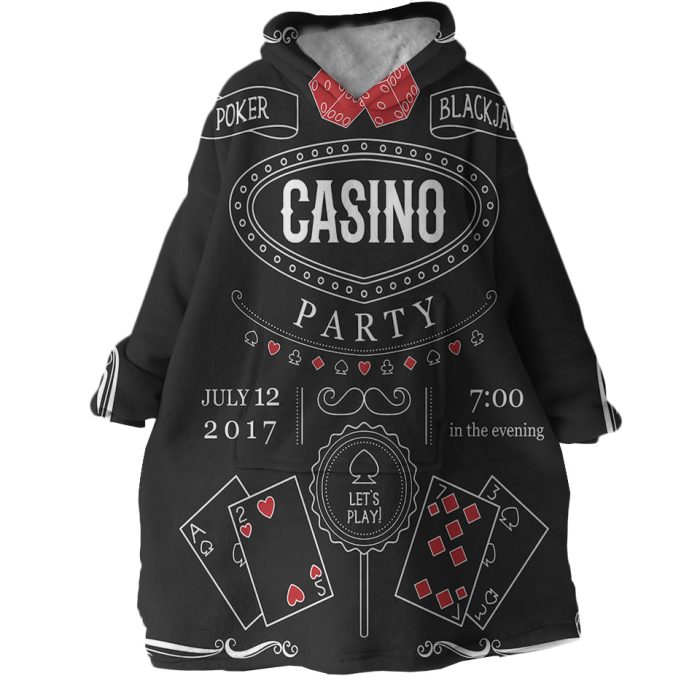 Casino Party Theme Hoodie Wearable Blanket WB0914 1