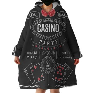 Casino Party Theme Hoodie Wearable Blanket WB0914
