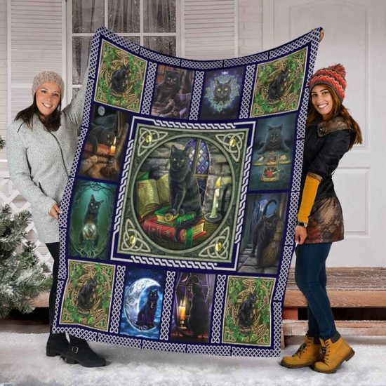 Cat Mystery Celtic Cat Blanket - Sherpa Blanket Fleece Blanket Birthday Gift Anniversary Gift