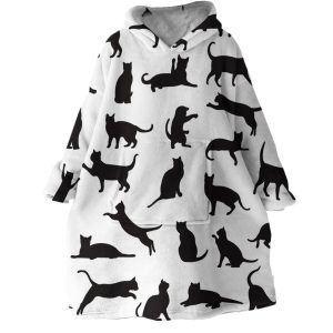 Cat Shadow Hoodie Wearable Blanket WB0403 1