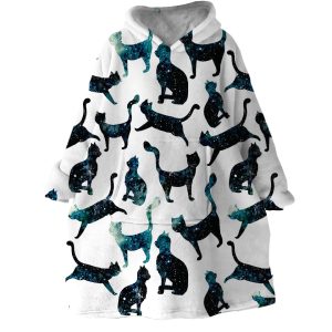Cat Shadows Hoodie Wearable Blanket WB0105 1